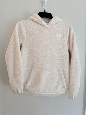 Abercrombie Kids Sherpa Hoodie Cream Pullover Sweatshirt Size 11/12